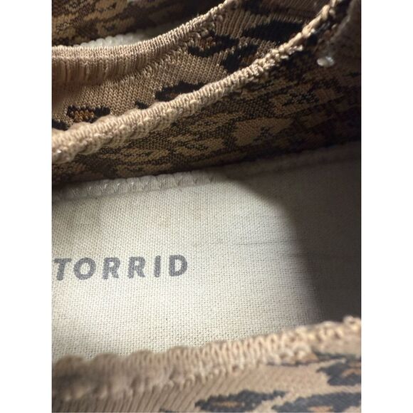 Torrid Stretch Knit Ruched Sneaker (WW) Size 10 Lace up Leopard Print - Picture 11 of 14
